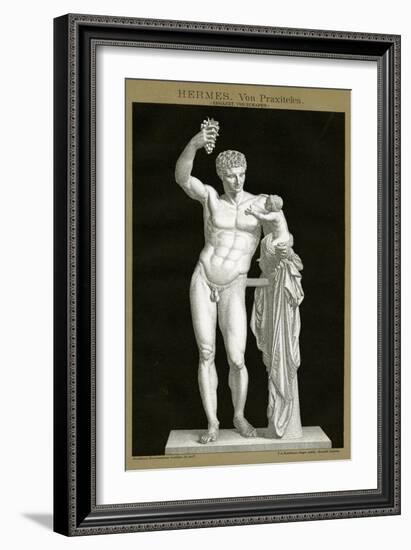 Hermes and the Infant Dionysos Attributed to Praxiteles C.1895 (Colour Chromolithograph)-null-Framed Giclee Print