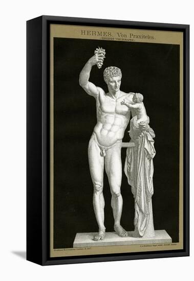 Hermes and the Infant Dionysos Attributed to Praxiteles C.1895 (Colour Chromolithograph)-null-Framed Premier Image Canvas