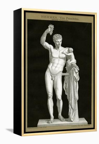 Hermes and the Infant Dionysos Attributed to Praxiteles C.1895 (Colour Chromolithograph)-null-Framed Premier Image Canvas