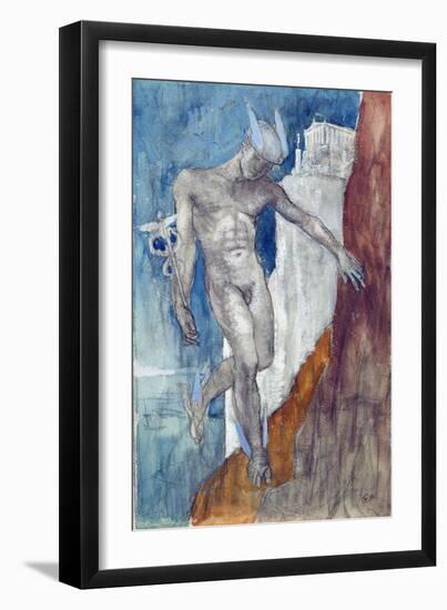 Hermes Descending (Pencil & W/C)-Glyn Warren Philpot-Framed Giclee Print