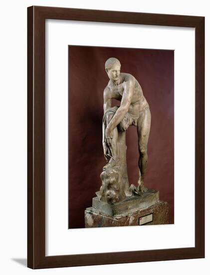 Hermes Tying His Sandal, Roman Copy of a Greek Original Attributed to Lysippos-Lysippos-Framed Giclee Print