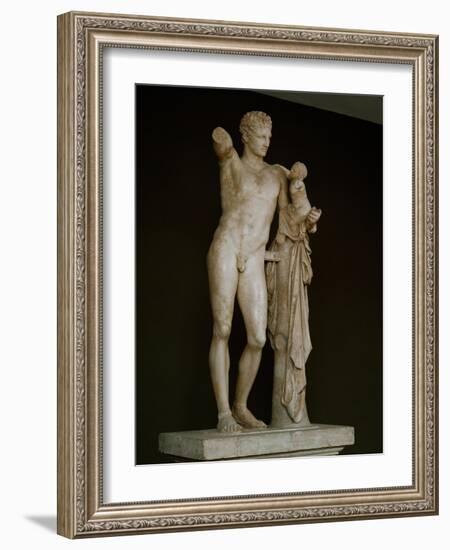 Hermes with Infant Dionysos on His Arm-Praxiteles-Framed Giclee Print