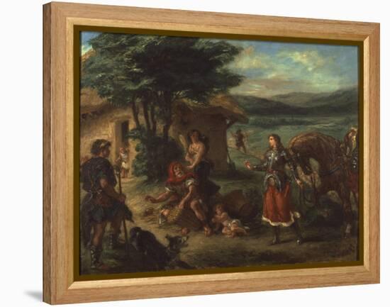 Herminie Et Les Bergers - Erminia and the Shepherds, by Delacroix, Eugene (1798-1863). Oil on Canva-Ferdinand Victor Eugene Delacroix-Framed Premier Image Canvas