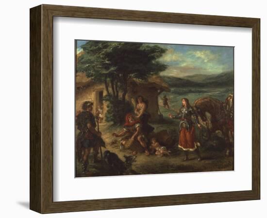 Herminie Et Les Bergers - Erminia and the Shepherds, by Delacroix, Eugene (1798-1863). Oil on Canva-Ferdinand Victor Eugene Delacroix-Framed Giclee Print