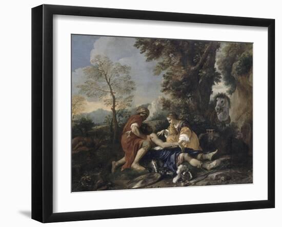 Herminie panse les blessures de Tancrède aprés le combat d'Argante-Pier Francesco Mola-Framed Giclee Print