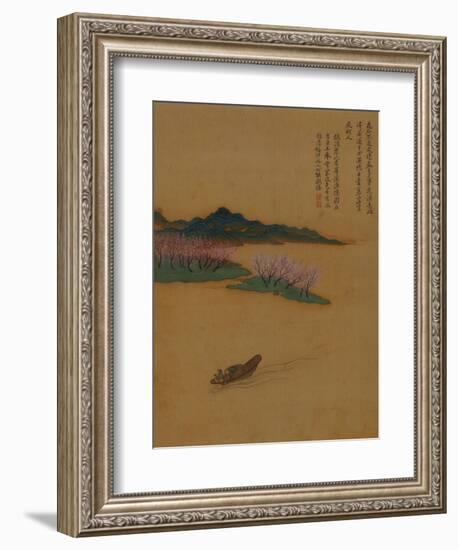 Hermit Fishing on the Peach Blossom Stream, in the Style of Zhao Mengfu, from an Album of Ten…-Yun Shouping-Framed Giclee Print