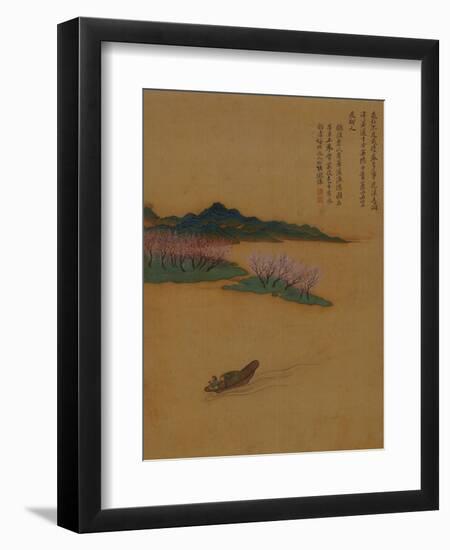 Hermit Fishing on the Peach Blossom Stream, in the Style of Zhao Mengfu, from an Album of Ten…-Yun Shouping-Framed Giclee Print