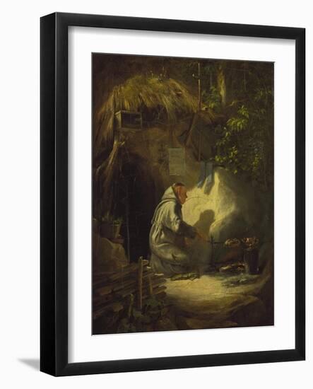 Hermit, Roasting a Chicken, 1841-Carl Spitzweg-Framed Giclee Print