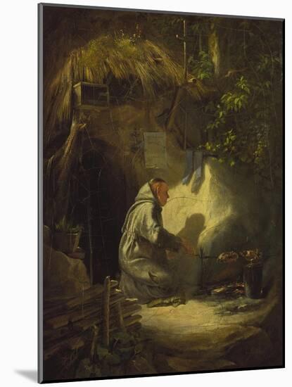 Hermit, Roasting a Chicken, 1841-Carl Spitzweg-Mounted Giclee Print