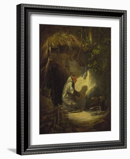 Hermit, Roasting a Chicken, 1841-Carl Spitzweg-Framed Giclee Print