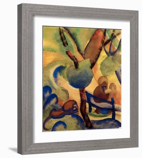 Hermit with lion-Auguste Macke-Framed Giclee Print