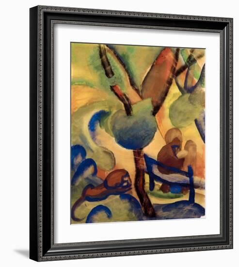 Hermit with lion-Auguste Macke-Framed Giclee Print