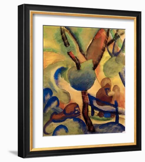 Hermit with lion-Auguste Macke-Framed Giclee Print