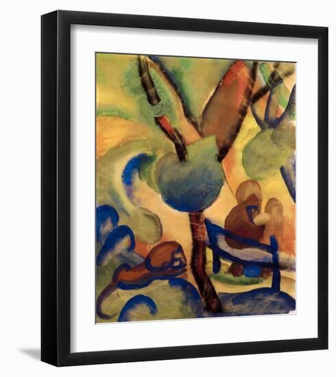 Hermit with lion-Auguste Macke-Framed Giclee Print