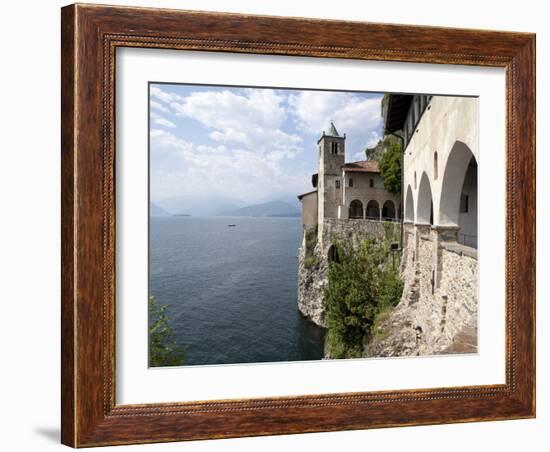 Hermitage of Santa Caterina del Sasso, Lake Maggiore, Lombardy, Italian Lakes, Italy, Europe-Oliviero Olivieri-Framed Photographic Print