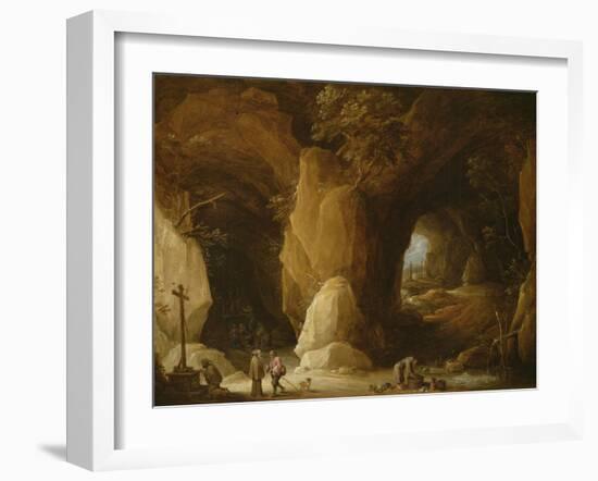 Hermits in a Cave, 17Th Century-David the Younger Teniers-Framed Giclee Print