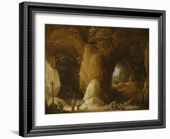 Hermits in a Cave, 17Th Century-David the Younger Teniers-Framed Giclee Print