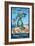 Hermosa Beach, California - Atlantean Invaders-Lantern Press-Framed Art Print