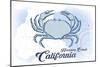 Hermosa Beach, California - Crab - Blue - Coastal Icon-Lantern Press-Mounted Art Print