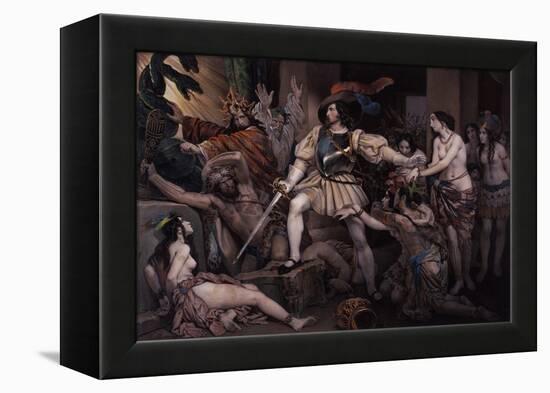 Hernan Cortes Opposing Human Sacrifice-Nicolas Eustache Maurin-Framed Premier Image Canvas