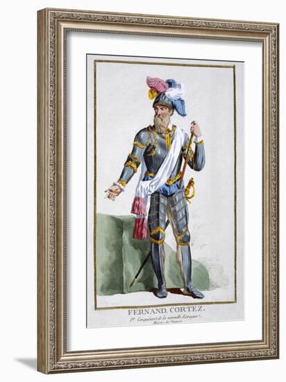 Hernan Cortes, Spanish conquistador, (1780)-Pierre Duflos-Framed Giclee Print
