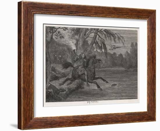 Herne the Hunter Herne the Hunter Plunges into the Lake-George Cruikshank-Framed Art Print