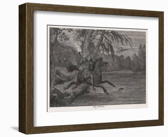 Herne the Hunter Herne the Hunter Plunges into the Lake-George Cruikshank-Framed Art Print