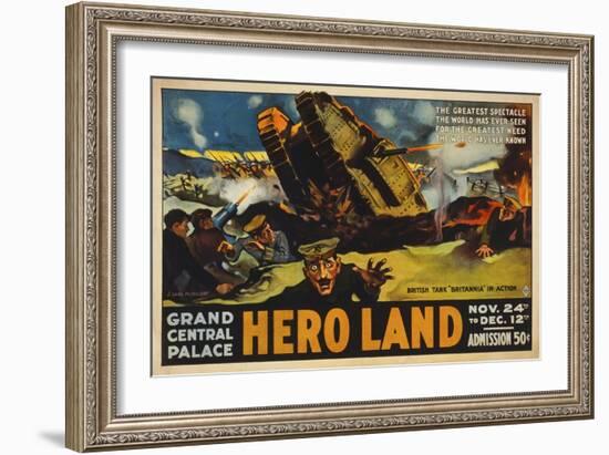 Hero Land, WWI Movie Poster-null-Framed Giclee Print