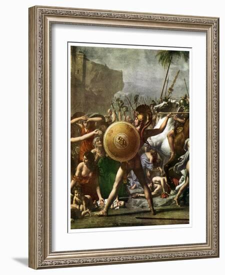 Hero Worship: Detail from the Intervention of the Sabine Women, 1799-Jacques-Louis David-Framed Giclee Print