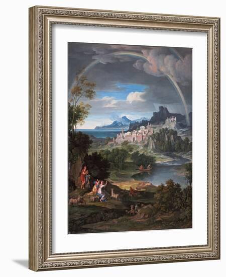 Heroic Landscape with Rainbow, 1806 (Oil on Canvas)-Joseph Anton Koch-Framed Giclee Print