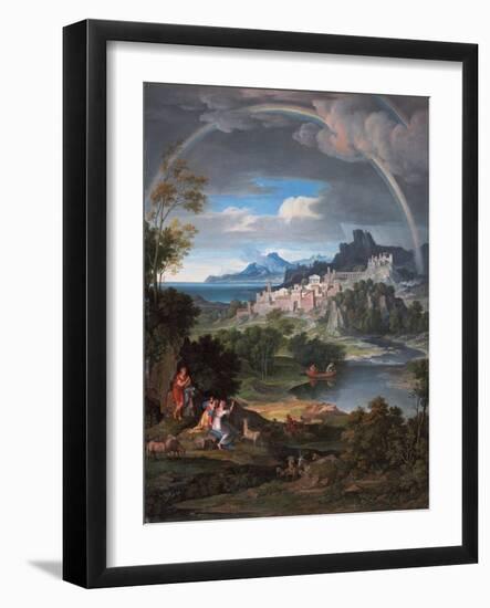 Heroic Landscape with Rainbow, 1806 (Oil on Canvas)-Joseph Anton Koch-Framed Giclee Print