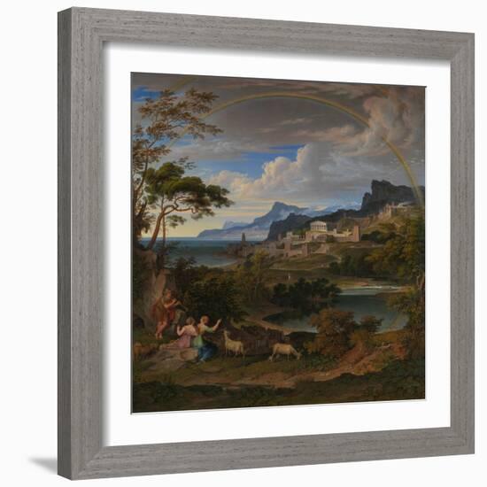 Heroic Landscape with Rainbow, 1824-Joseph Anton Koch-Framed Giclee Print