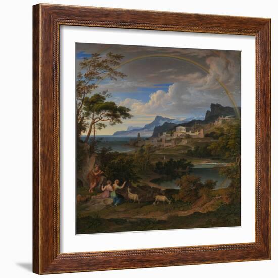 Heroic Landscape with Rainbow, 1824-Joseph Anton Koch-Framed Giclee Print