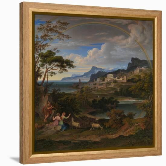 Heroic Landscape with Rainbow, 1824-Joseph Anton Koch-Framed Premier Image Canvas