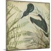 Heron and Ferns I-Vision Studio-Mounted Art Print