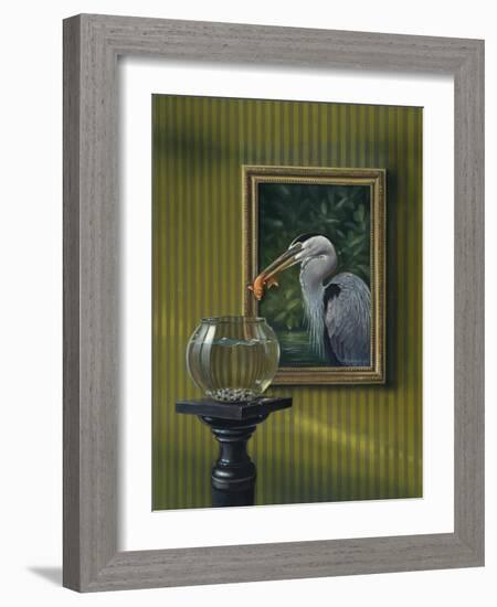 Heron and Goldfish-Harro Maass-Framed Giclee Print