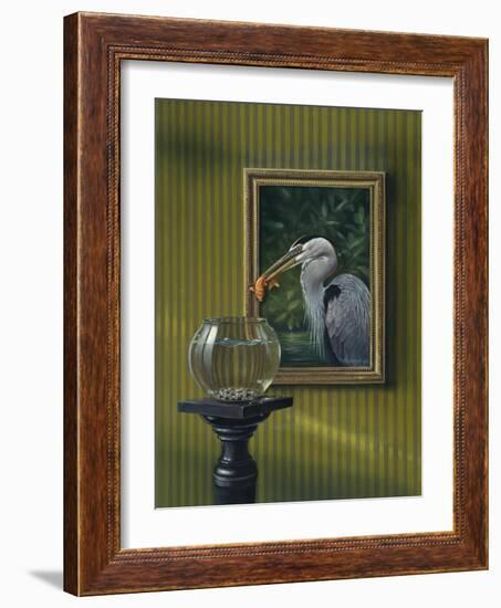 Heron and Goldfish-Harro Maass-Framed Giclee Print