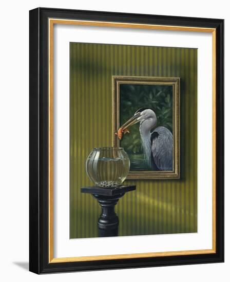 Heron and Goldfish-Harro Maass-Framed Giclee Print