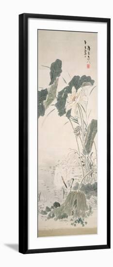 Heron and Lotus-Yamamoto Baiitsu-Framed Giclee Print