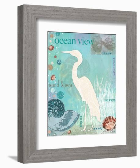 Heron Beach-Bee Sturgis-Framed Art Print