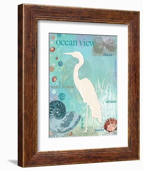 Heron Beach-Bee Sturgis-Framed Art Print