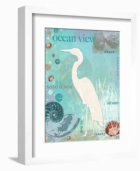 Heron Beach-Bee Sturgis-Framed Art Print