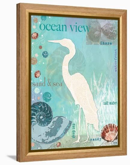 Heron Beach-Bee Sturgis-Framed Stretched Canvas