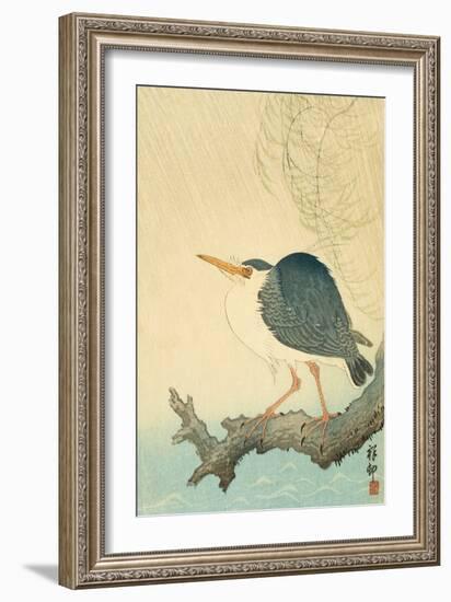 Heron in a Storm, by Japanese Artist Ohara Koson-Ohara Koson-Framed Giclee Print