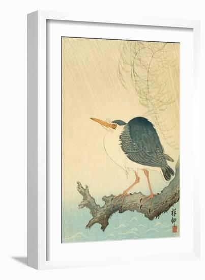 Heron in a Storm, by Japanese Artist Ohara Koson-Ohara Koson-Framed Giclee Print