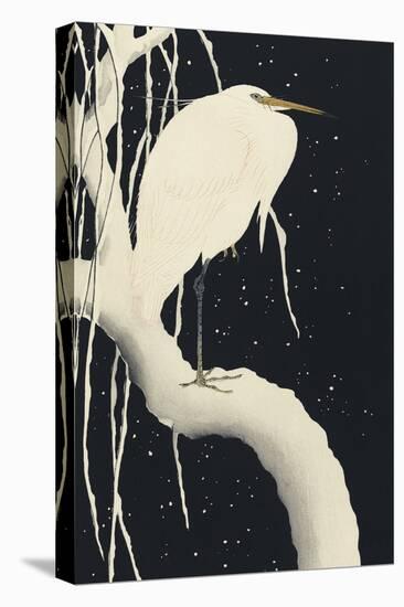 Heron in Snow-Ohara Koson-Framed Stretched Canvas