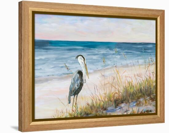 Heron Ocean View-Julie DeRice-Framed Stretched Canvas