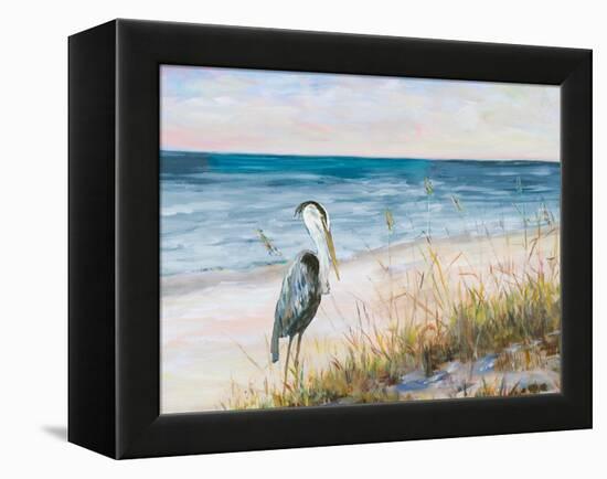 Heron Ocean View-Julie DeRice-Framed Stretched Canvas