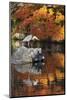 Heron on Lake in Autumn, Eikan-Do Temple, Northern Higashiyama, Kyoto, Japan-Stuart Black-Mounted Photographic Print