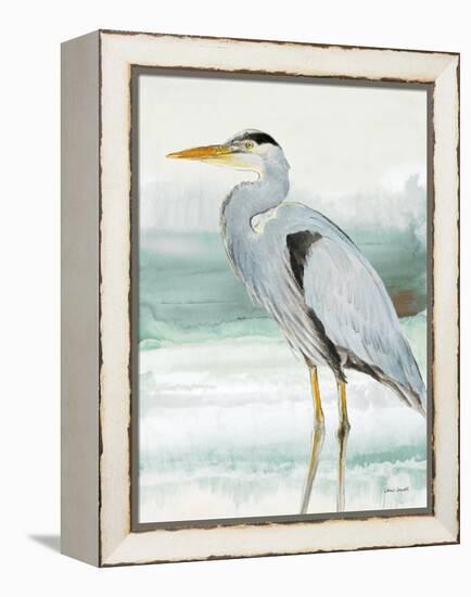 Heron on Seaglass I-Lanie Loreth-Framed Stretched Canvas